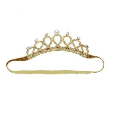 Imagem de Coroa Tiara Elástica Princesa Infantil Enfeite De Cabeça - anjo da mam