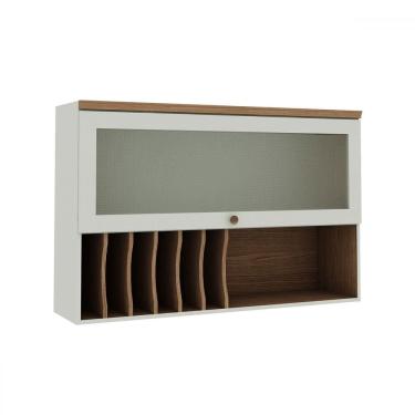 Imagem de Armáreo Aéreo Cozinha 120cm Mini Boreal 100% Mdf 1 Porta Basculante Vidro Mint - Genialflex