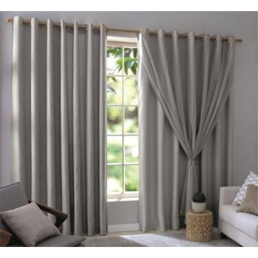 Imagem de Cortina Blackout 2,00m com Voil Delicada Clássica Corta Luz - Angel Di