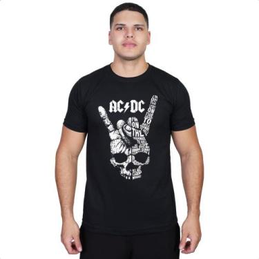 Imagem de Camiseta ACDC Rock Mão Hard Banda Fãs Camisa Algodão Adulto - Cassio H