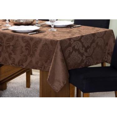 Imagem de Toalha de Mesa Jacquard Mesa de 4 Lugares - Tati Enxovais, tabaco