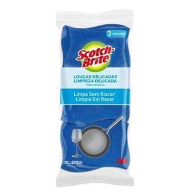 Imagem de Esponja Não Risca Scotch-Brite Azul - 3 Unidade - scotchbrite