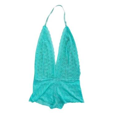 Imagem de Body Decote Sexy Frente Unica Rendado  Costa Nua Sensual Lingerie Femi