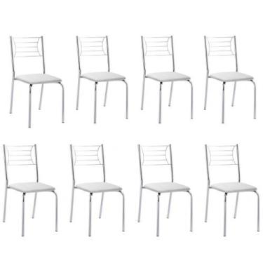 Imagem de Kit 8 Cadeiras Nanda cromada para cozinha ou espaço gourmet-Assento br