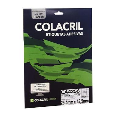 Imagem de Etiqueta Adesiva Colacril A4 CA4256 25,4x63,5mm C/825 25Fls