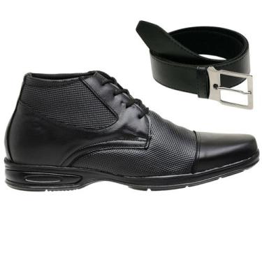 Imagem de Bota Casual Masculina em Couro Cano Baixo Ortopédica Tendência Esporti