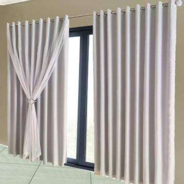 Imagem de cortina blackout Lisboa corta luz 5,00 x 2,60 c/voal branco - Bravin C