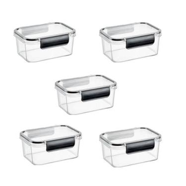 Imagem de Kit Jogo 5 Potes Herméticos Organizador De Alimentos 500ML - Ditoy