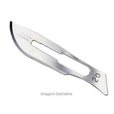 Imagem de Lâmina De Bisturi Aço Carbono Descartável c/100 unidades número 20 Uni