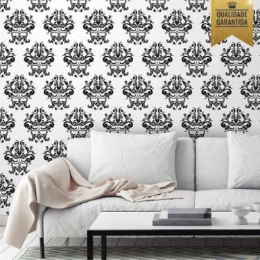 Imagem de Papel de parede arabesco preto e branco - Colacomigo