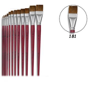 Imagem de 13 Pincel Tigre 181 Chato Pelô Orelha de Boi N. do 0 Ao 24