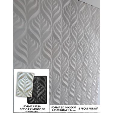 Imagem de Forma 3d Folha Garden 44x30cm Molde Para Gesso 3d Abs Virgem - INNOVE3