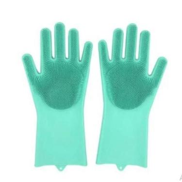 Imagem de Luvas De Silicone Limpeza Esponja Macia Luva De Lavar Louça - Bc Bora 