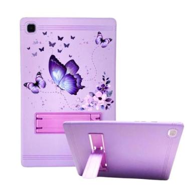 Imagem de Capa com Suporte para Tablet Galaxy Tab A7 Lite 8.7 Lilás Borboleta - 