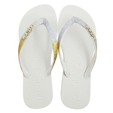 Imagem de Chinelo de Dedo Feminino Casual Dia a Dia Praia Passeio com Glitter J-Lastic Petite Jolie Pj7298