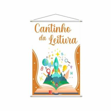 Imagem de Banner Pedagógico Escolar Cantinho Da Leitura 120X65Cm - Plimshop