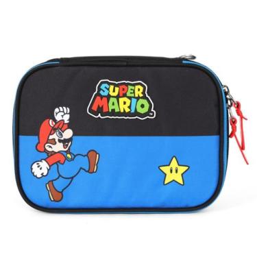 Imagem de Estojo Escolar Grande Menino Box Penal Bolsinha Super Mario - Luxcel, 