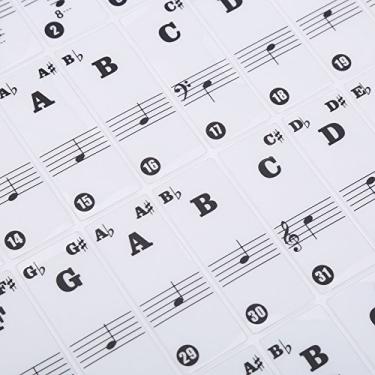 Imagem de Adesivo Transparente para Placa de Teclado de Piano, Adesivo Transparente para Crianças Iniciantes, Teclado de Piano, 61/88 Teclas, Pianos Eletrônicos (Preto)