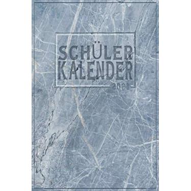 Imagem de Schülerkalender 2021: Wochenplaner zum notieren, organisieren und planen DIN A5. Kalender/Terminkalender/Monats- / Tagesübersicht/Kontakt- / ... / Marmor Schiefer Optik heartbeat herzschlag