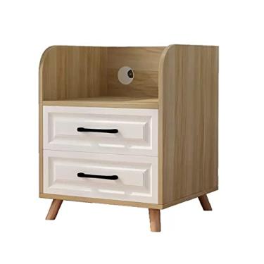 Imagem de Suporte de impressora para organização de escritório doméstico, suporte de mesa para impressora de 3 níveis com 2 gavetas deslizantes, mesa de cabeceira de madeira para sala de estar, mesa lateral