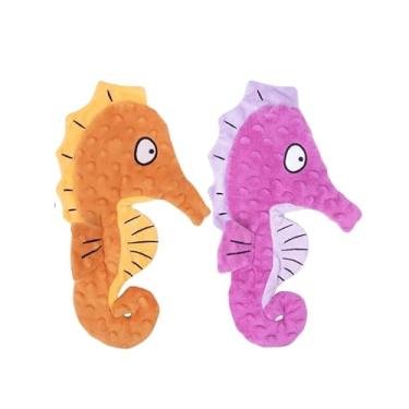 Imagem de Brinquedos de pelúcia para cães, sem enchimento, para raças pequenas, médias e grandes, brinquedos interativos para mastigar cães para mastigar agressivos, dentição de filhotes, pacote com 2 (cavalo