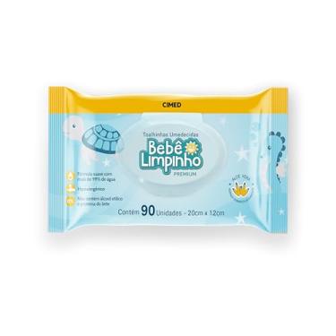 Imagem de Lenço Umedecido Infantil Bebê Limpinho Premium com Tampa Flip com 90 unidades
