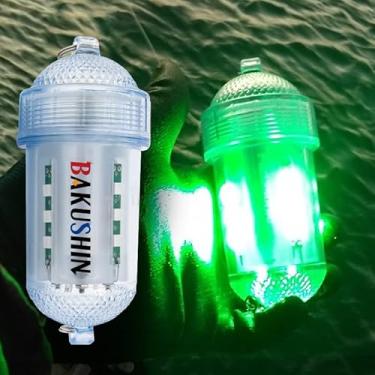 Imagem de FUNKS Luz de pesca LED submersível submersível alimentado por bateria pesca noturna Bakushin α (verde)