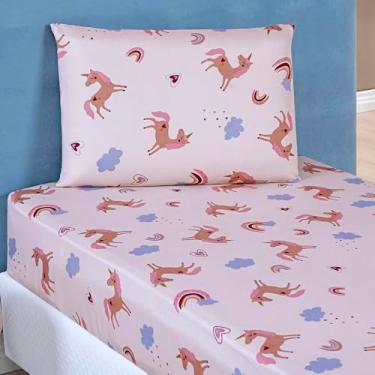 Imagem de Jogo de Cama lençol INFANTIL SOLTEIRO 2 pç estampado (Unicórnio)