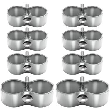 Imagem de Fixirons Conjunto de 8 grampos de painel de cerca de elo de corrente para gaiola de 1-5/20.3 cm braçadeira de painel de canil braçadeira de sela braçadeira de painel de aço galvanizado para estrutura