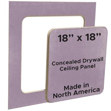 Imagem de Melhor painel de acesso de drywall oculto de 45,7 cm x 45,7 cm para teto, 2,5 cm de espessura, porta de acesso ao teto de drywall resistente a incêndio e impactos com bordas seladas, ideal para tetos