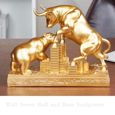 Imagem de AETVRNI Estátua de touro e urso Estátua de Wall Street Bull - Presente ideal do mercado de ações para homens, decoração de escritório, Wall Street Bull Vs Bear, decoração de casa, mercado de ações,