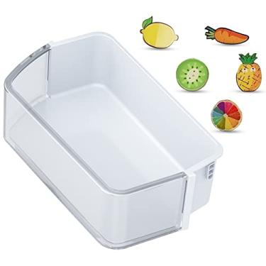 Imagem de Rimous DA97-12657A cesto de porta de geladeira prateleira de porta (esquerda) substituição para refrigerador Samsung DA63-07104A AP5621270 2813223, vem com 5 ímãs fofos de geladeira