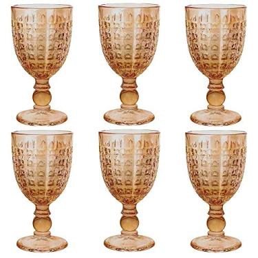 Imagem de JOGO DE 6 TACAS CHEVALIER EM VIDRO 330ML A17CM COR AMBAR LUSTER