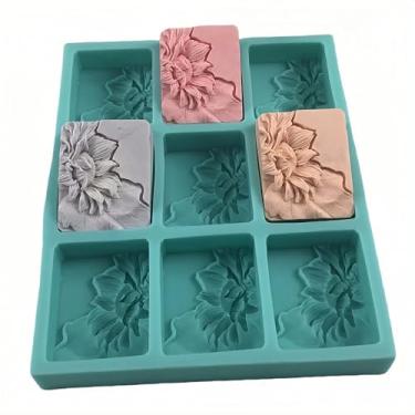 Imagem de Bandeja de silicone de girassol com 9 cavidades para fazer sabão natural, moldes de sabão de flor, moldes de cera de vela, molde de sabão de silicone feito à mão, ferramentas de cozimento de bolo de