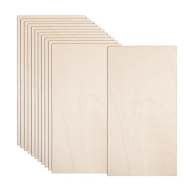 Imagem de AWIZOM Pacote Com 12 Folhas De Madeira De Basswood De 22 X 12 X 1/16 Polegadas-2 Mm De Espessura Para Artesanato Folha De Compensado Inacabada Placas De Madeira Retangulares Artesanais Para Projetos D
