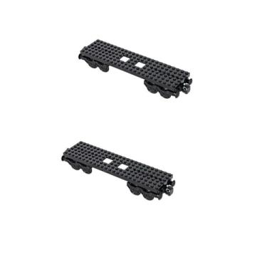 Imagem de RCmall 2PCS 6 * 24 MOC City Creative Train Base Wheel Carriage Building Blocks Bricks Assembled DIY for Technical Parts 92339 92088 2871 91994 74784 4025 Black