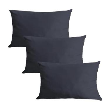 Imagem de Kit 3 Capas para Almofada em Veludo Liso Retangular 60x40 Cinza Chumbo