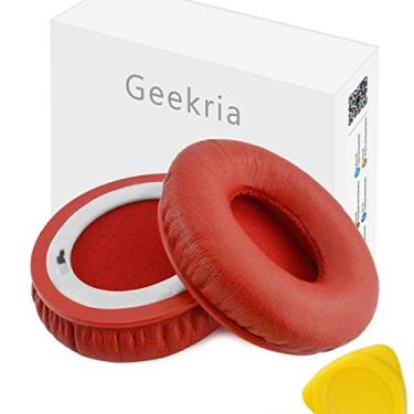 Imagem de Geekria Earpad for Beats by Dr. Dre Solo HD On-Ear Headphone Replacement Ear Pad / Ear Cushion / Ear Cups / Ear Cover / Earpads Repair Parts (Red)