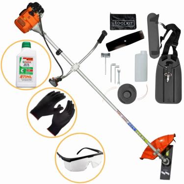 Imagem de Roçadeira Lateral Anmax Cg430 Plus Profissional 43cc 1,7hp + Oleo Stihl + Luvas + Oculos de Proteção