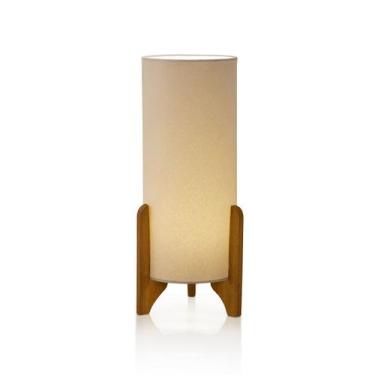 Imagem de Luminária de chão Vitória para quarto sala decoração Palha - Comprelar