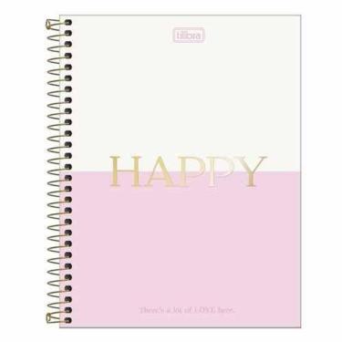 Imagem de Caderno Espiral Capa Dura Colegial 10 Matérias Happy 160 Folhas Tilibra 8182