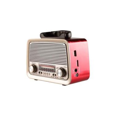 Imagem de Rádio Retro Vintage Am Fm Sw Usb Bluetooth Bateria Recarregavel Aux Sd