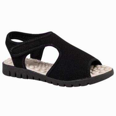 Imagem de Sandália uniflex  Bolinha massageadora, Preto, 38