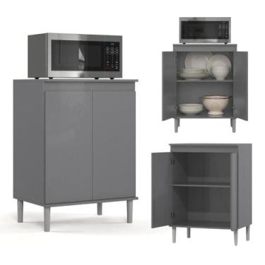 Imagem de Armário Cozinha Estilo Americano Suporte Microondas 2 Portas - EJ MOVE