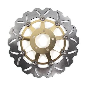 Imagem de 1 peça de rotor de disco de freio dianteiro flutuante compatível com Suzuki GS500E 1989-2003, GS500F 2004-2007, peças de acessórios de motocicleta douradas