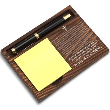 Imagem de Presente Hard Time para mulheres, Your 41 is Coming Gifts for Women, Faith Gifts for Prayers, Inspirational Office Decor Gifts for Prayers, Retro Note Pad Holder, 16,5 x 4,7 polegadas, HFF32