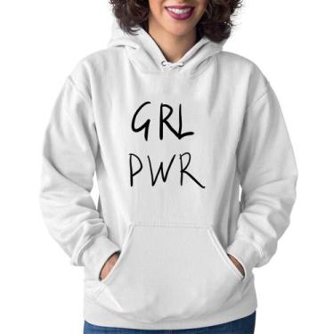 Imagem de Moletom Feminino GRL PWR - Foca na Moda, Branco, GG