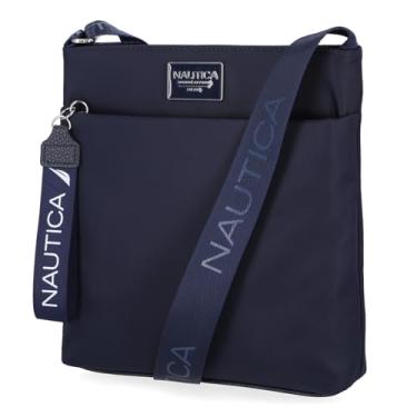 Imagem de Nautica Diver Bolsa tiracolo feminina pequena de nylon com alça de ombro ajustável, Índigo 2, One Size