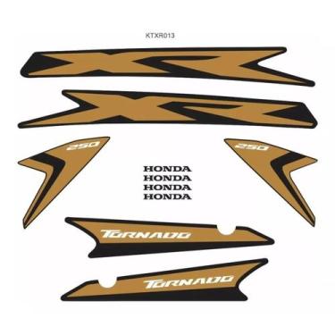 Imagem de Protetor Adesivo Kit Moto Xr 250 Tornado 2018 Honda Dourado2 - Resitan