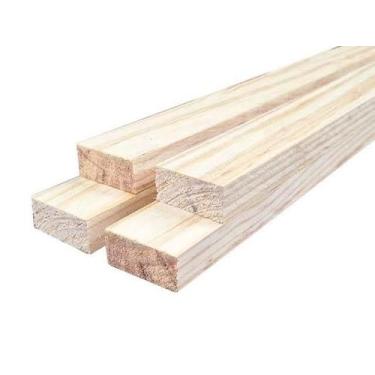 Imagem de Tábua de madeira pinus natural, 6 peças, acabamento liso 3,5 x 2 x 0,8